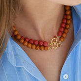 Ketting bubble stone light burgundy